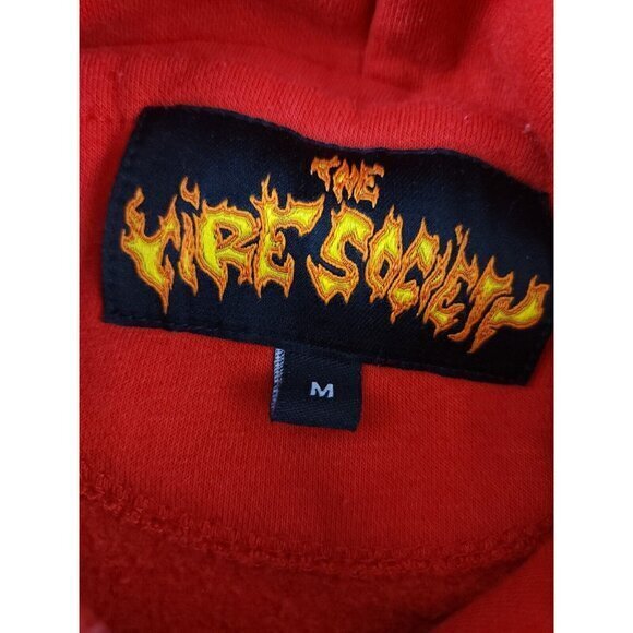 Runtz Fire Society Just‎ Grinz Hoodie Red Skeleton Mens Medium - Picture 9 of 10
